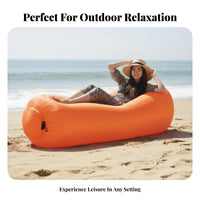 Lightweight Wind-Pouch Recliner No Pump Required Wind-Pouch Lounger Quick Inflation inflatable lounge Waterproof for Beachon the moveers, Outdoor lovers, Beach, Camping, pool area, Backyard