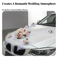 Layered Design Wedding Car Decoration Kit Artificial Flowers Bridal Car Decor Set Floral Hood Decoration Kit