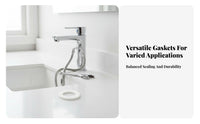 PTFE Sealing Washer Fibrous Mineral Flexible Tube Washer Leak-Resistant Faucet Strainer Gasket for Plumbers, Homeowners, Lavatory, Kitchen