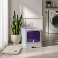 Stainless Steel Pet Waste Container Easy Clean Foldable Cat Waste Container Anti Leak Pet Toilet