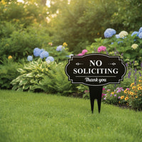 No Soliciting Sign with Stake Weatherproof No Soliciting Sign Decorative