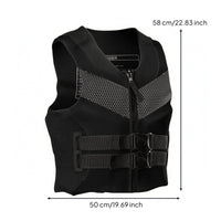 Mesh Chest Adult Buoyancy Vest Padded Body Front Zip Life Vest Structured Design Flotation Device Wide Arm Openings for Adults