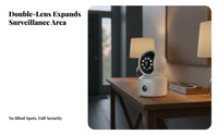 Twin Lens Detection Unit AI Human Tracking Twin Screen Observation Camera Interactive Audio Observation System Display for Parents, Seniors, Home