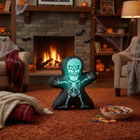 Outdoor Inflatable Skeleton with Light Glowing Halloween Inflatable with LEDs Quickly Inflates Inflate Decoration Large for Lawn