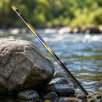 Beginner Backpacking Fishing Rod, Carbon Fiber Telescopic Stream Rod, Ultralight Portable for Hiking, 38cm Retracted