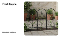 Wrought Iron Design Border Fence Weather Resistant Decorative Metal Garden Fence