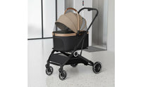 Single-Press Folding Detachable Pet Stroller Breathable Mesh Panels 2-in-1 Pet Stroller Carrier Large Space Lightweight Cat Travel System for Cats, Outdoor