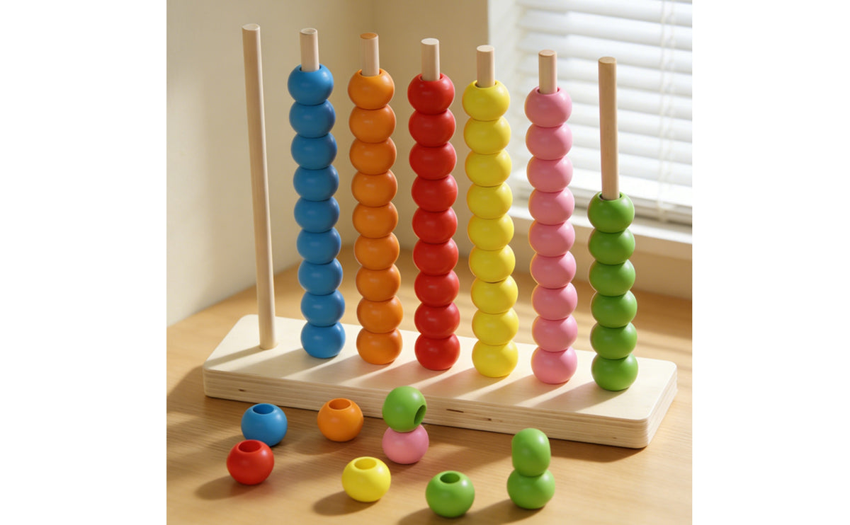 Early Learning Wooden Counting Frame Educational Wooden Abacus Colorful Counting Frame with Beads Math for Preschoolers, Toddlers, Homeschool, Classroom, Playroom