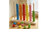 Early Learning Wooden Counting Frame Educational Wooden Abacus Colorful Counting Frame with Beads Math for Preschoolers, Toddlers, Homeschool, Classroom, Playroom