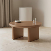 2 Pieces Round Nesting Coffee Tables Thick Surface Modern White Side Tables Living Room Furniture for Home