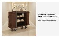 Hotel Cleaning Cart Large Capacity Hotel Room Service Cart Easy Maneuverability for Housekeepers, Janitors, Hotels, Office Buildings, Shopping Malls