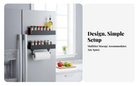 Magnetic Refrigerator Shelf Drill Installation Magnetic Fridge Shelf Space Saving Kitchen Organizer for Renters, Washroom, Workshop, Laundry Room
