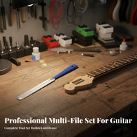 Precision Filing Guitar Slotting File Long-Lasting Metal Guitar Nut File Ergonomic Handle for DIY Hobbyists, Guitarists, Fretwork, Workshop