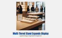 Sturdy Wooden Glasses Display Stand, Multitier Step Rack, Eyewear Shop Organizer, Minimalist Nordic Design, Wooden Showcase Prop