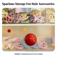 Large Capacity Multitier Hair fastener Holder Tiered Design Organizer Box particleresistant Lid Accessory Container Space-Saving for children, Parents, Desktop, vanity Top, Bedroom, Bathroom Counter