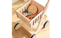 Shopping Cart Pusher Stable Frame Push Cart Pusher Pink for Children