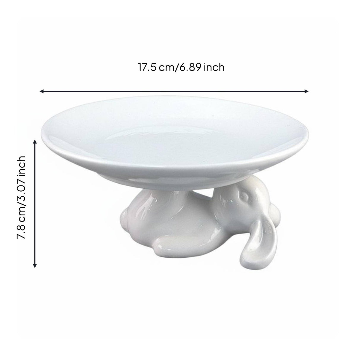 Easter Decor Rabbit Cake Stand Modern Design Bunny Cake Stand Easy to Clean Ceramic Rabbit Pedestal Plate Ideal Gift for Parties