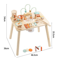 Busy Activity Table Multi-Function Wooden Activity Table Built-in Storage Net Kids Furniture for Classroom
