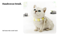 Adjustable Fluffy Ball Cat Collar Handmade Soft Ball Pet Necklace Candy Colored for Cats, Small Dogs, Daily Wear, Photo Shoots