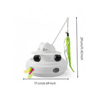 Electric Laser Toy with Feather Wand Indoor Automatic Laser Cat Toy Rotating Removable for Apartments