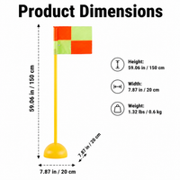 North Football Training Poles, Soccer Slalom Poles, Agility Speed Training Equipment Collapsible Agility Poles