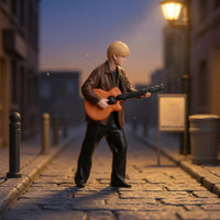1/64 Scale Guitarist Figurine Craft Model Hand-Painted Guitarist Miniature Fragile 1/64 Scale Figurine