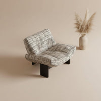 Solid Wood Retro Single Sofa Hotel Design Single Sofa Chair Upholstered 1 Piece High-Density Foam for Living Room