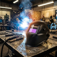 Sensitivity and Delay Settings Auto-Darkening Welding Helmet Rectangular Viewing Window Auto Darkening Welding Helmet Adjustment Dials Face Guard Hard Shell for Bright-Arc Welding Work