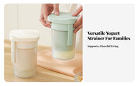 Fridge Safe Yogurt Filter Press Multi-Purpose Yogurt Press Filter Dustproof Lid Whey Separator Easy to Clean for Health Enthusiasts, Home Cooks