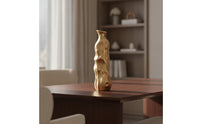 Sculptural Vase Elegant Aluminum Vase Sophisticated Vessel for Tabletop