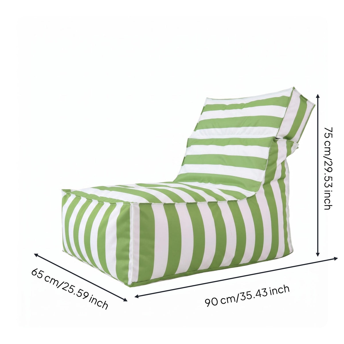 Lounge Chair Beanbag Sun-Resistant Relaxation Seat Chair Cushioned Beach Lounger for Patio, Garden