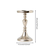 Metal Candlestick Holder Slender Candlestick Holder with Round Tray Candle Stand Decorative Elegant for Dining Table, Mantel