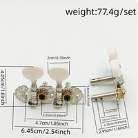 Tuning Machine Set with Screws Floral String Instrument Tuning Pegs Exposed Gear Tuner for Luthier