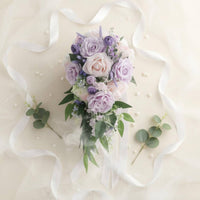 Artificial Teardrop Bouquet Photo-Ready Cascading Wedding Bouquet Pollen Allergy Waterfall Flower Arrangement for Brides