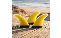 3 Pieces Thruster Fin Control-Oriented Surfboarding Fin with Paired-Tab Base Textured Twin Fins for Surfers