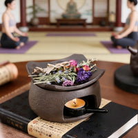 Warmer with Removable Tray Compact Ceramic Tea Warmer Space-Saving