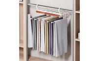 Multi-Layer Pants Hanger No-Mark Clips Foldable Pants Hanger Wrinkle