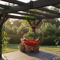 Wide Mouth Iron Bird Feeder Outdoor Use Hanging Bird Feeder Rust Resistant Easy to Clean for Garden, Patio, Balcony