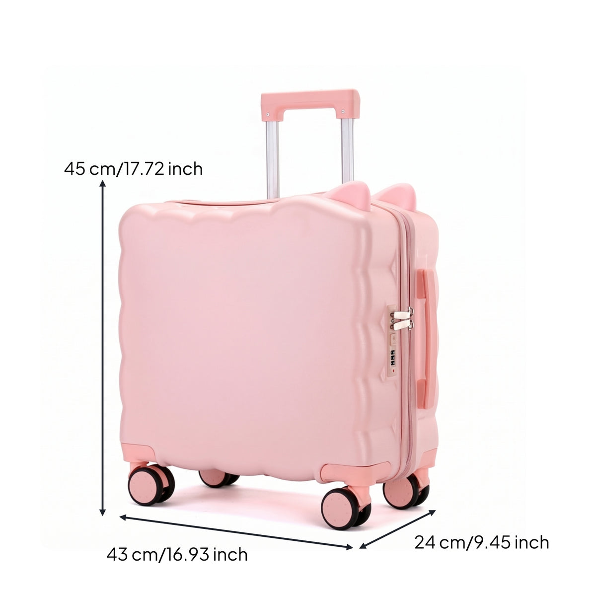 Telescoping Handle Hardshell Rotating-Wheel Suitcase Combination Lock Children's Suitcase