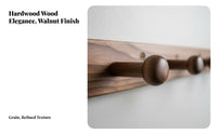hanger rack with Shelf Walnut Finish surface surfacemounted Rack with pegs Decorative