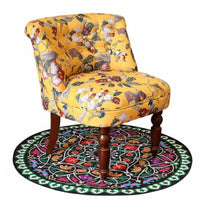 Sturdy Wood Frame Upholstered Accent Chair Retro Design Armchair Comfortable Backrest Living Room Furniture adaptable Placement for Interior Designers, Hotel Managers, Bedroom, Lounge Area, Small Spaces, Office