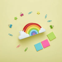 Adorable Design Rainbow Tape Dispenser Compact Size Rainbow Tape Holder Refillable Lightweight for Children, Students, Teachers, Home Office, Classroom