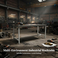 Stainless Steel Work Table Anti Stainless Steel Workbench Easy to Clean Heavy Duty Work Table for Mechanics, Chefs, Workshop, Cafeteria, Bar