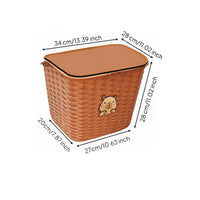 Large Capacity Electric Scooter Rear Basket Cute Cartoon Design Rear Mount Cargo Basket Water-Resistant for Students, Shopping, Grocery Runs