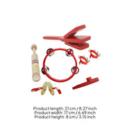 6 Pieces Musical Instrument Set Wood Rhythm Band Set Wooden Instrument Toy for Children, Teachers