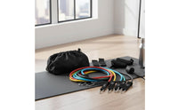 11 Pieces Resistance Band Set Multi-Functional Workout Pull Rope Set Portable Exercise Tube Kit for Travel, Office
