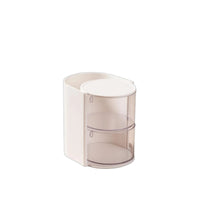 Dustproof Makeup Sponge Organizer Multi-Functional Rotating Makeup Brush holder High Capacity Dressing Table Organizer Tool Container