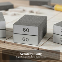 Multi-Purpose Polishing Brick Wet or Dry Use Assorted Grit Abrasive Set Washable and Reusable Sanding Sponge Flexible for Homeowners, Woodworkers, Furniture Restoration, Garage