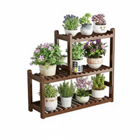 Multi-Layer Design Tiered Plant Stand Stable Structure Wooden Flower Shelf Polished Rounded Corners Stepped Plant Rack Sturdy Construction for Gardeners, Homeowners, Balcony, Indoor, Living Room, Outdoor