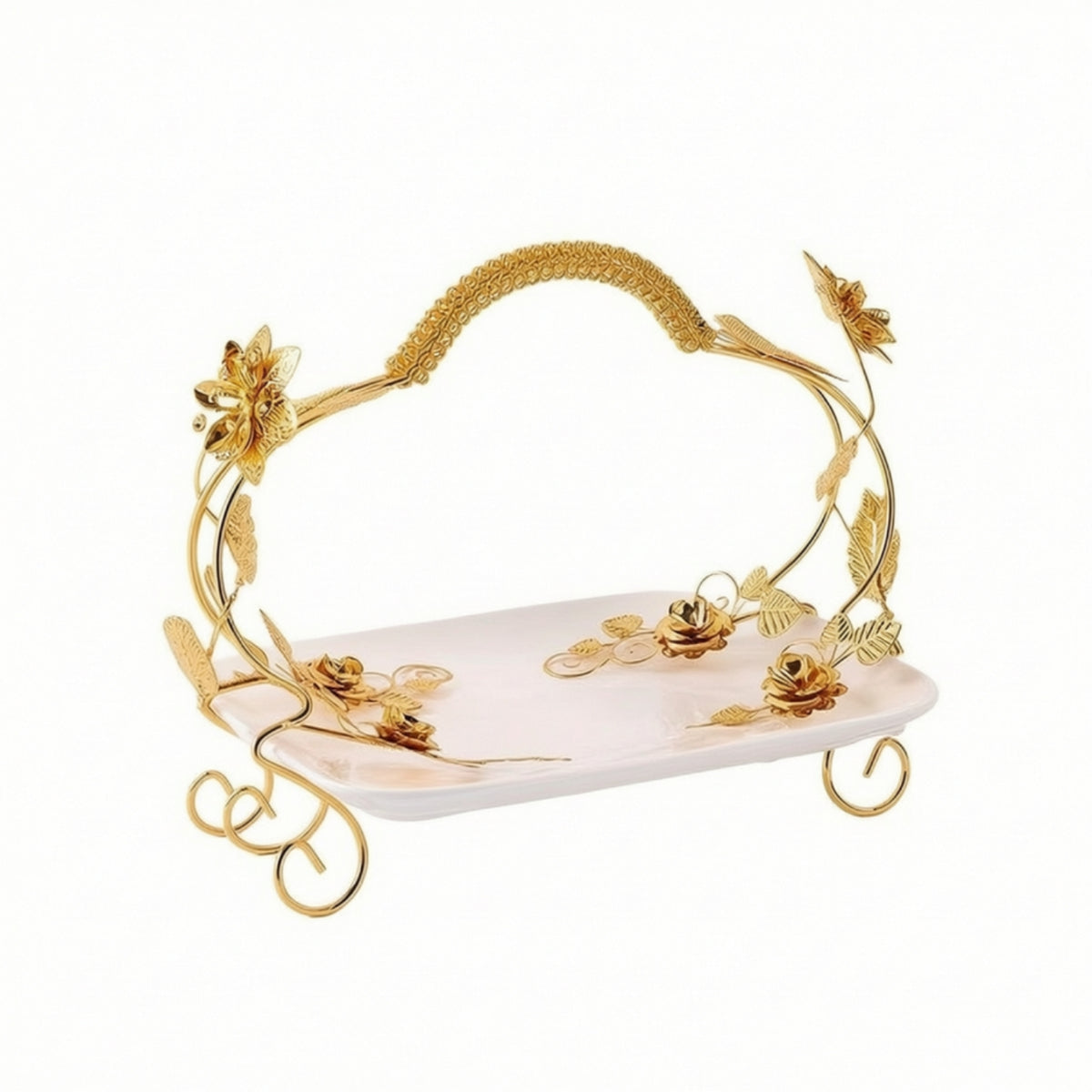 European Luxury Iron Handled Dessert Serving Basket